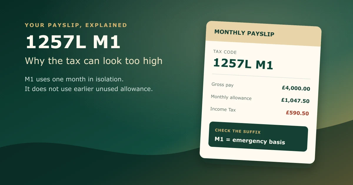 Cover image for 1257L M1 Tax Code Explained: Emergency Tax Guide for 2026/27